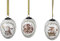 Osterdekoration Osterstrauss Osterschmuck Hänger Osterei mit Hasenmotiv 8cm 1 von 3 Stück Dekoanhänger - Osterschmuck