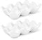 Flexzion Porcelain Egg Crate - 6 Capacity Ceramic Tray, Half Dozen Holder, White Decorative Serving Dish and Storage Organizer, 2 Pack