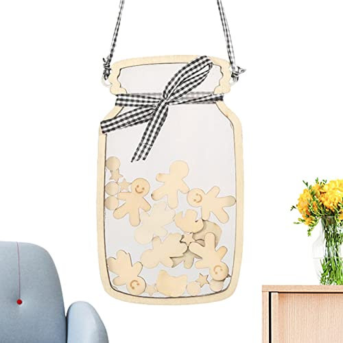 Sloane Weihnachten Weckgläser Dekor | Mason Jar Weihnachtsbaumschmuck | Dekorative Einmachglas-förmige Ausschnitte, Holzscheibenanhänger, Weihnachtsbaumschmuck für Bauernhäuser