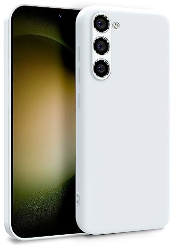 MyGadget Hülle für Samsung Galaxy S23 - Zweilagige Handyhülle mit Kameraschutz - Cover mit Innenfutter & Silikon außen - Weiß