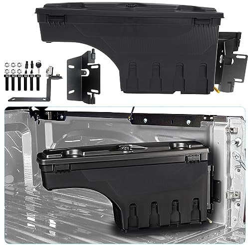 JHCHAN Werkzeugkasten Werkzeugaufbewahrung für Ford Ranger 2023 2024 2025 T9 Pickup Wildtrak Raptor XL XLT Limited Tremor Platinum Werkzeugkiste Organizer 180° Swing Case (Rechte Seite)