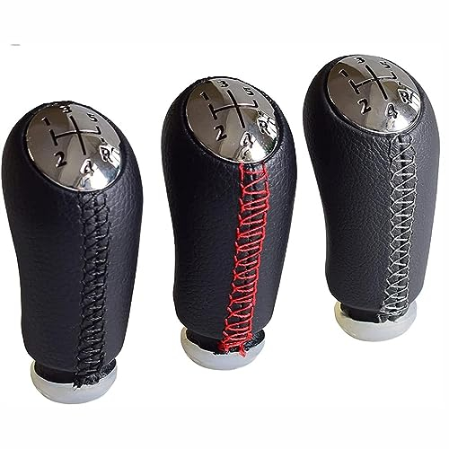 Auto-Schaltknauf für Renault Laguna Megane 2 Clio 3 05-09 Kangoo 2009,Schaltknauf Abdeckung Schaltknauf Handball Hebel Griff Kopf Shifter Accessoires,Black-Chrome