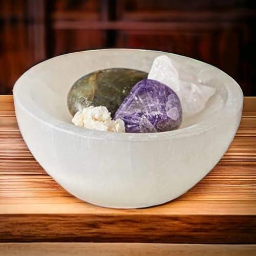 ALCHIMIA- Ciotola Selenite Bianca Ricarica Energetica Tonda Cm.10 cristalloterapia reiki meditazione