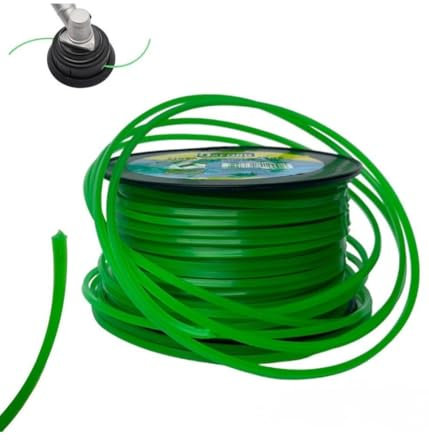 OISE ART STORE Trade Shop - Filo per Decespugliatore Quadrato 5 Mm Bobina 100mt Taglaerba Cavo Matassa Verde