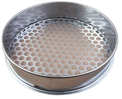 Gartensieb Rund,Sandsieb Edelstahl,Erdsieb Metall,Kompostsieb,Gartengeräte Für Erde Und Steine,Durchmesser: 20 cm
