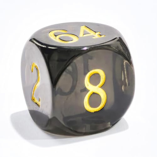 Grand cube de backgammon translucide de 30 mm, grand dé de Backgammon en chiffres de 1 3/16, fumée translucide