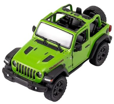 Easy Toys Modellauto kompatibel mit Jeep Wrangler 2018. Maßstabsgetreuer Spielzeug-Geländewagen mit zu öffnenden Türen. Automodellierung. (Wrangler-Grün)