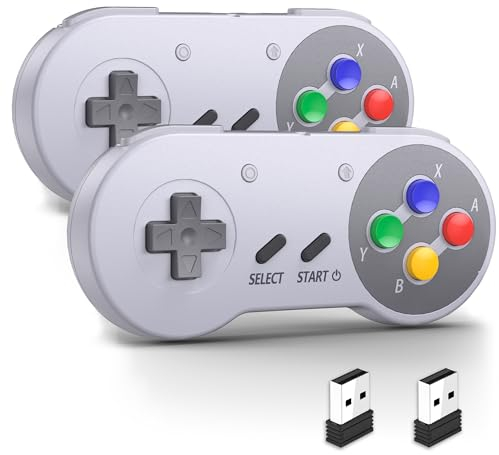 miadore 2 X Wireless SNES Controller, 2.4GHz USB Empfänger, USB SNES Controller für Switch/Switch OLED, Windows PC, MAC OS, Raspberry PI, Steam Deck