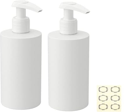 Apstaqeoo 2PCS 200Ml Empty Pump Bottles Lotion Dispenser Plastic Refillable Travel Bottle BPA Free Bathroom Kitchen Shower Container Gel Storage Holder for Toiletries Shampoo Conditioner Liquid Soap