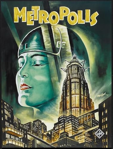 Metropolis 1927 2 A4 Poster auf Leinwand – Wandkunst Home Decor Movie Poster Leinwand Film Film Kino Retro Vintage Kult Classic Nostargic Saga Modern Nachdruck Wir drucken jedes Poster für Sie randlos