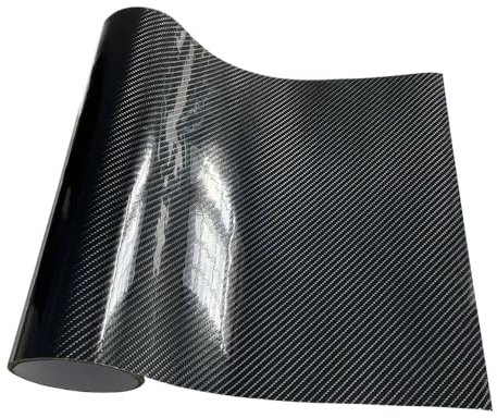 Car Vinyl Wrap 3D Carbon Fiber Vinyl Wrap Film Glossy Black Matte Black Self Adhesive Vinyl Car Wrap Foil Sticker Console Computer Laptop Skin Car Wrap(6D Carbon Black,30cmx150cm)