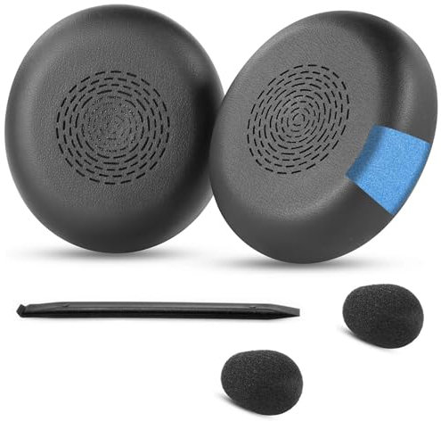 YunYiYi Evolve2 75 Ersatz-Ohrpolster, kompatibel mit Jabra Evolve2 75 PC-Kopfhörern (nicht passend für Evolve 75), Ohrpolster mit weicherem Memory-Schaum, geräuschisolierender Schaumstoff, Schwarz