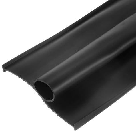 sourcing map 10 Feet Garage Door Seal Bottom Weather Seal, U Shape +O Ring Combination Rubber Weather Stripping for Weatherproofing, Buffering, Seal Replacement Overhead Door, Black