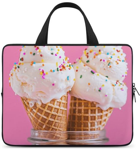 Laptoptasche mit zwei Eistüten bedruckt, Handtasche, Aktentasche für Laptop oder Tablet, 38,1 x 27,9 cm