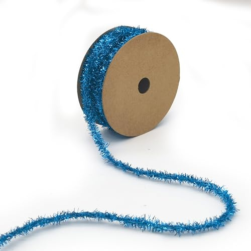 SEABABOO Lametta Band 9 M Lametta Girlande Mini Metallic Girlande Glitter Band Lametta-Blau Hängen Für Weihnachten Feiern Geburtstagsfeier Festliche Deko Hochzeiten