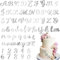 64pcs Buchstaben Tortendeko Tortendeko Zahlen, Spiegel Zahlen 0-9 und A-Z Großbuchstaben Kleinbuchstaben, Acryl Personalisierte Kuchen Deko für Geburtstag Hochzeit Jubiläum Babyparty, Silber