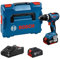Bosch Professional 18V System Akku-Bohrschrauber GSB 18V-65 (bürstenloser Motor, Kopflänge 175, inkl 2x Akku GBA 18V 5.0Ah, Ladegerät GAL 18V-40, L-BOXX)