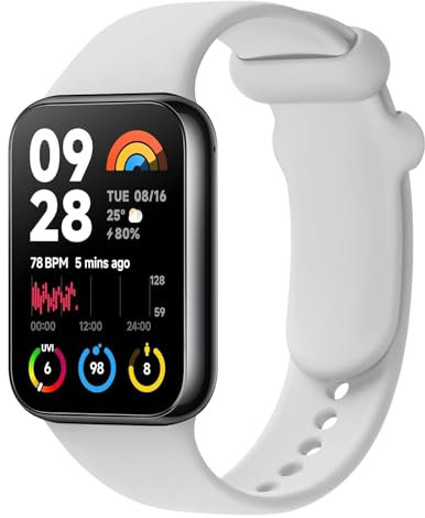 Wanme Correa para Xiaomi Mi Band 8 Pro/Redmi Watch 4, Correas de Silicona Original Clásica, Pulseras de Repuesto Deportes Impermeables para Xiaomi Redmi Watch 4 / Mi Band 8 Pro, Gris Claro