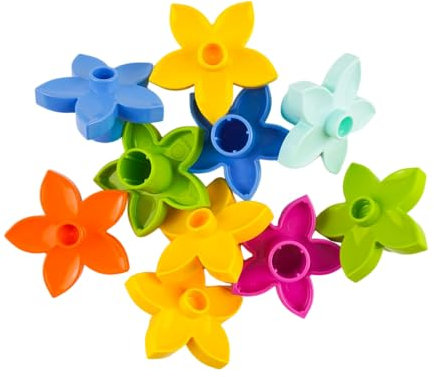 Lego® DUPLO® Juego de flores – 10 x flores y hojas de colores | Accesorios creativos para niños pequeños | Compatible con Lego® DUPLO® – Cada juego se monta individualmente.