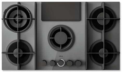 Elica PRF0196343, Placa de gas con campana extractora integrada NIKOLATESLA FLAME EVO GR/A/88, Grey