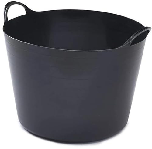 15L Plastic Flexi Tub Heavy-Duty Flexible Storage Bucket (Black) – Large Multi-Purpose Round Container for Garden, Laundry, and Home Use – Durable Plastic Tub-Pack of 1