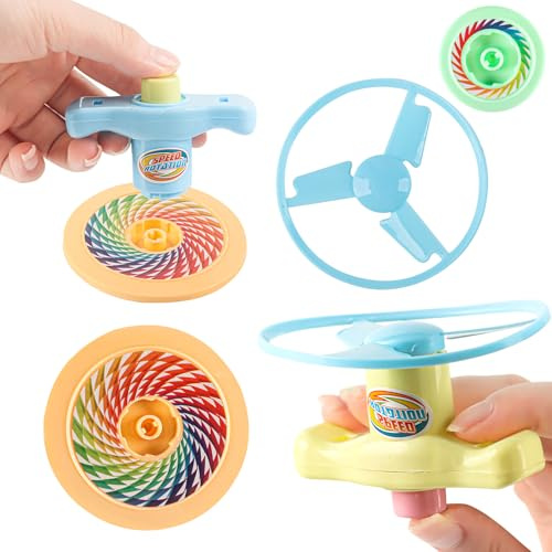 Phlognfy Mitgebsel Gyroskop, Propeller Spielzeug, 12Pcs Kinder Kreiselspielzeug Set, Outdoor Spiele Kinder, Geburtstagsgeschenke für Jungen und Mädchen
