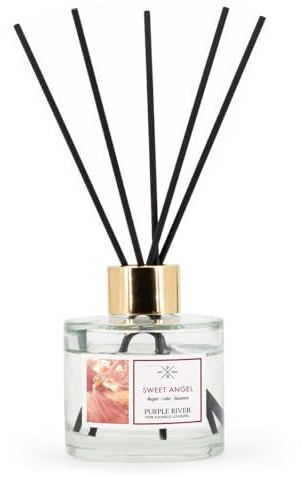 Purple River Raumduft Reed Diffuser | Sweet Angel | Aroma Diffusor 100ml | langanhaltender Duft für Zuhause | inkl. 7 Duftstäbchen | Lufterfrischer für Bad, Küche, Wohnzimmer