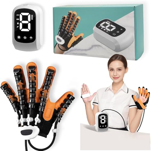 Rehabilitation Roboter Handschuhe für Hand-Therapie Hausreha | 4. Generation Schlaganfall Handschuh, USB-Aufladbar, 4 Modi & 9 Stärkestufen , Handrehabilitations-Roboterhandschuhe