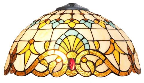 16 Zoll Buntglas-Lampenschirm, Tiffany-Ersatzlampenschirm im Barock-Vintage-Stil, Deko for Deckenleuchte, Pendelleuchte, Kronleuchter, Stehlampe, Tischlampe