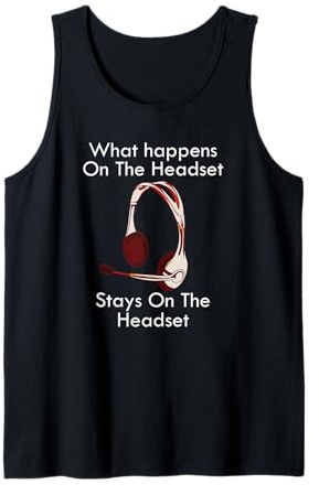 Lustiges Call-Center-Zitat What Happens On The Gamer Headset Tank Top