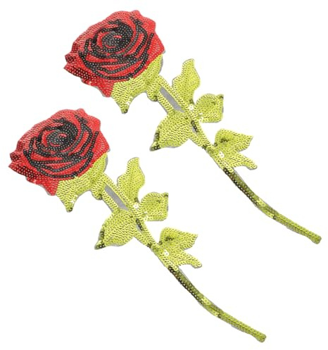 Veemoon 2 pezzi Toppe da Cucire con Paillettes Rosa Applique Creative per Patch Decorativi Resistenti per Riparazioni e Personalizzazioni Te