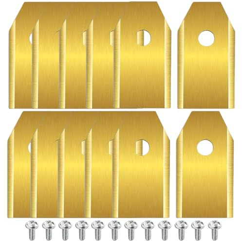 Lame di Ricambio con 12 Viti,Set di 12 Lame per Robot Tagliaerba, Ricambio per Tagliaerba in Acciaio Inox Compatibili con Husqvarna, Gardena, Yard Force, Ferrex e McChulloch