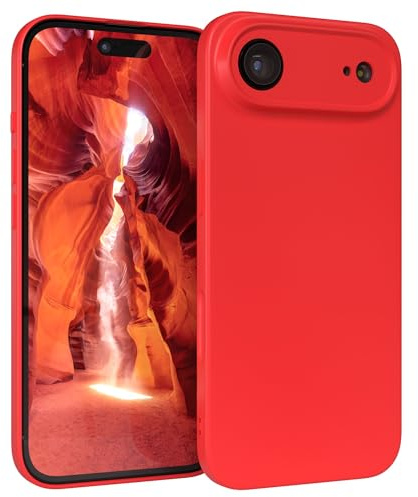 EAZY CASE - Silikonhülle für iPhone Air Hülle Silikon Case Rot weich stoßfeste Handyhülle Schutzhülle mit Kameraschutz Dünn Premium Schutz Cover TPU Phone Bumper in Mattrot