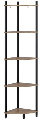 Vicco Eckregal Bivio, Goldkraft Eiche/Anthrazit, 29 x 133 cm | mit 5 Ablagefächern, geeignet zur platzsparenden Aufbewahrung in Raumecken