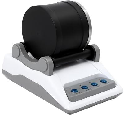 MEHOOSPVN Rock Tumbler Kit, Elektrisch Steintrommel mit Polierkörner, 1/2/4 Tage Timer, Poliertrommel Set Stein Poliermaschine fein geschliffen, Polieren, Polieren der Körner mit 7-Tage-Timer