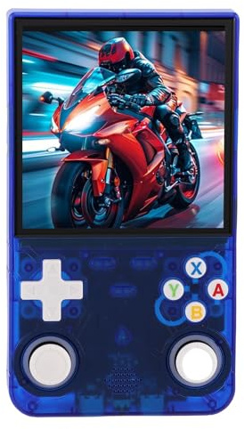 Naroote Console di Gioco Portatile Ultra retrò R36 Gioco Portatile Ad Alte Prestazioni per Giocatori Nostalgici Blu Trasparente (128G)