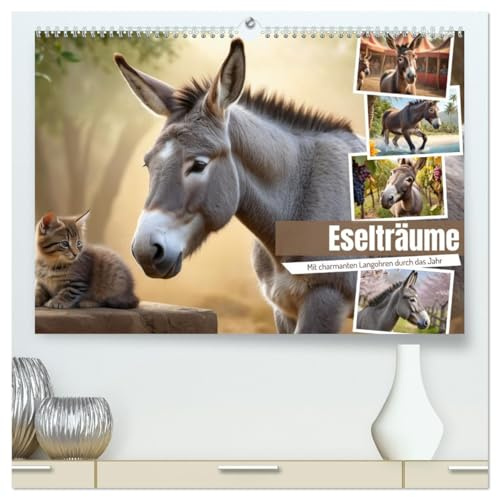 Eselträume (hochwertiger Premium Wandkalender 2026 DIN A2 quer), Kunstdruck in Hochglanz: Wunderschöne Eselmotive (CALVENDO Tiere)