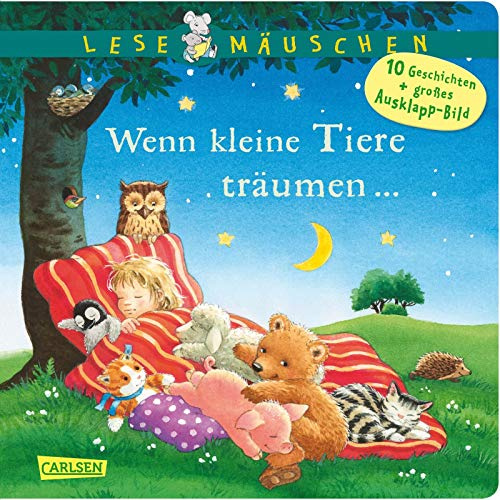Lesemäuschen: Wenn kleine Tiere träumen ... Gutenachtgeschichten: Mein erstes Buch zum Vorlesen und Entdecken mit großem Ausklappbild - ab 2 Jahren