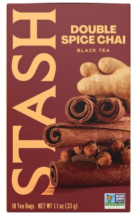 Stash Tea Double Spice Chai Black Tea, 6 Boxes With 18 Tea Bags Each (108 Tea Bags Total)