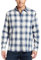 Dockers Chemise à Carreaux Gottlieb à Chevrons pour Homme, Bleu, XL