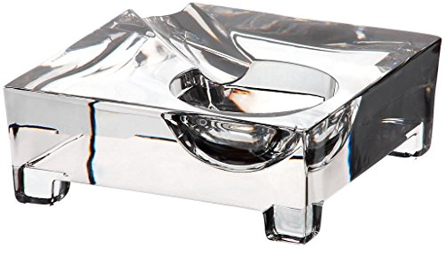 CRISTALICA DesignAschenbecher Ascher Glas Kristall Quadratisch 11X11 cm Füße Zigarre Zigarette Tabak Tabakspfeiffe Raucher Raucherecke Casablanca