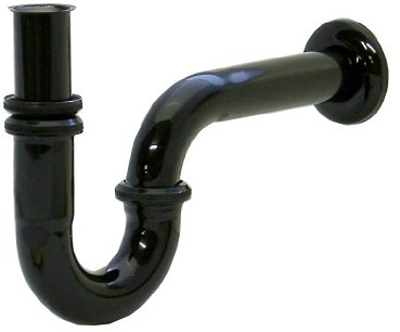 Siphon Sifon für Waschbecken 1 1/4 Zoll Schwarz