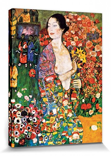 1art1 Gustav Klimt Poster Die Tänzerin, 1916 Bilder Leinwand-Bild Auf Keilrahmen | XXL-Wandbild Poster Kunstdruck Als Leinwandbild 80x60 cm