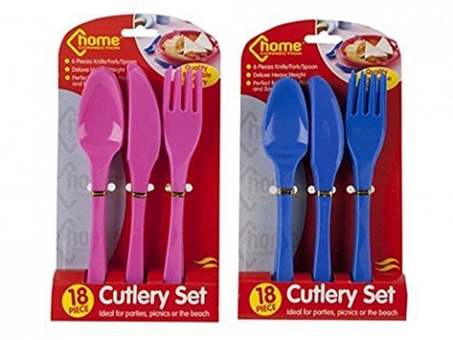 PMS 18PC DELUXE PLASTIC CUTLERY ON PVC CTD TIE ON CARD