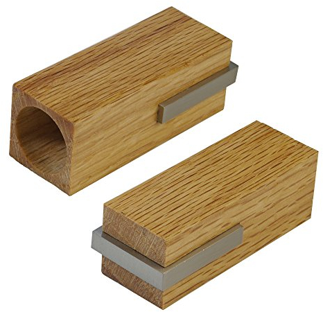 Liedeco Endkappe, Endstück Wood für Gardinenstange 20 mm ø Pur | vernickelt- Natur | 2 Stück
