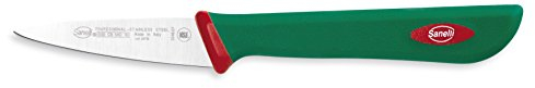 Sanelli Premana Professional Coltello Spelucchino, Acciaio Inossidabile, Verde/Rosso, 7 cm