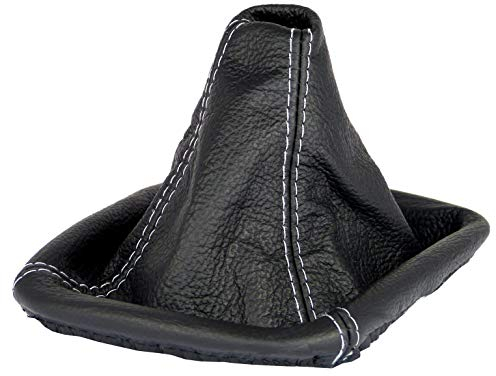 L & P Car Design L&P A0063 Schaltsack Schaltmanschette kompatibel mit BMW 3er e46 100% Echtleder Leder Schwarz Naht Grau