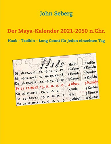 Der Maya-Kalender 2021-2050 n.Chr.: Haab - Tzolkin - Long Count für jeden einzelnen Tag