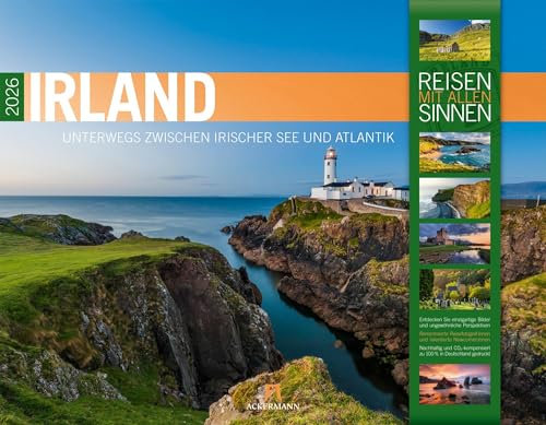 Irland Kalender 2026 | Unterwegs zwischen Irischer See und Atlantik | Geschmackvoller Reise-Kalender im großen Querformat (54x42 cm) | Dublin, Kerry