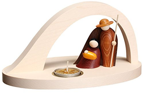 Rudolphs Schatzkiste Kerzenhalter Christi Geburt mit Teelicht HxBxT 12x11x13,5cm NEU Weihnachten Seiffen Kerzen Kerzenständer Erzgebirge Winter Dekoration Bergbau Kirche Licht Holz Wald
